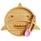 Bubbaboo Bamboo Shark Plate and Spoon Set