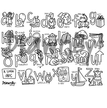 DrawnBy Washable Silicone Coloring Mat - A Little abc