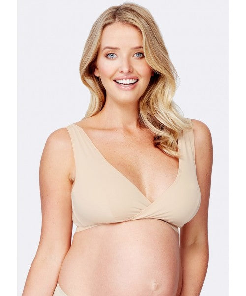 Mamaway Antibacterial Crossover Sleeping & Nursing Bra with Cups