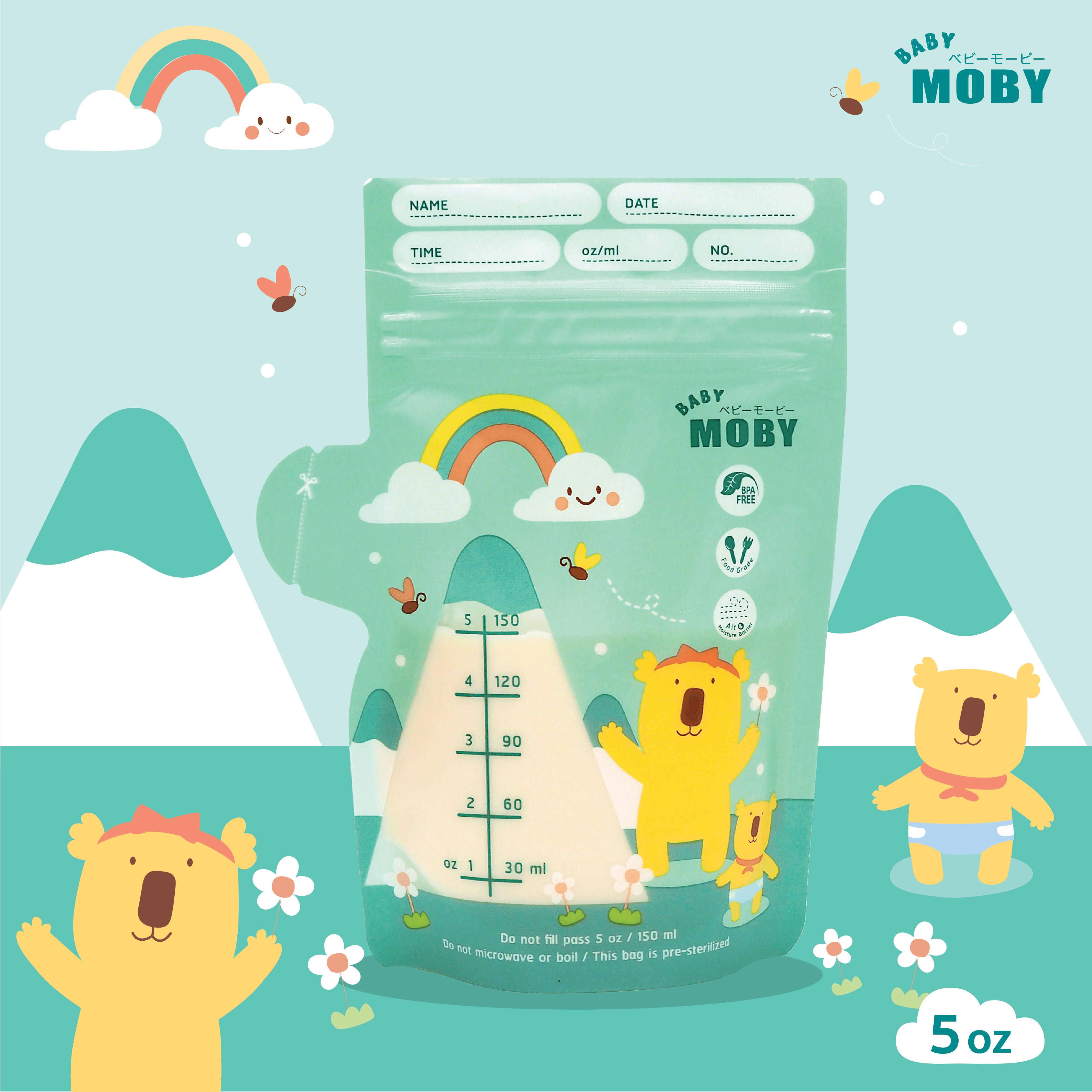 Baby Moby Breastmilk Storage Bags 5oz