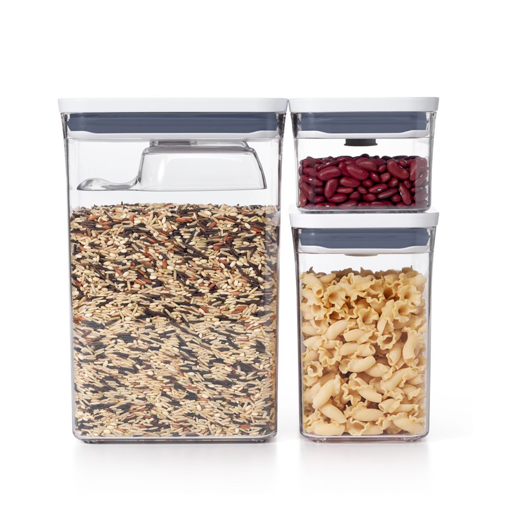 OXO Good Grips POP Container, Three-Piece Rectangle Set With Scoop