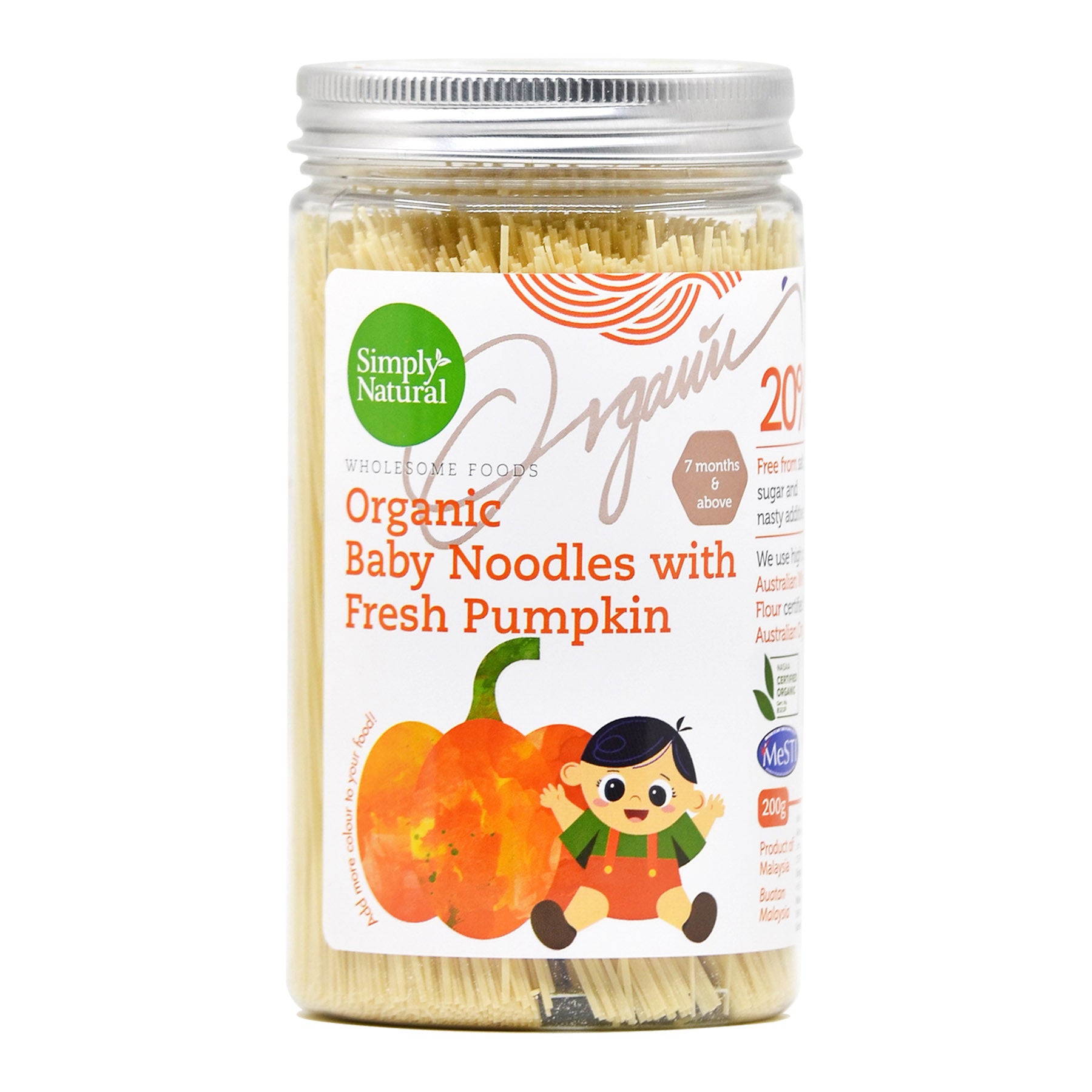 Simply Natural Organic Baby Noodles- Pumpkin (200g)