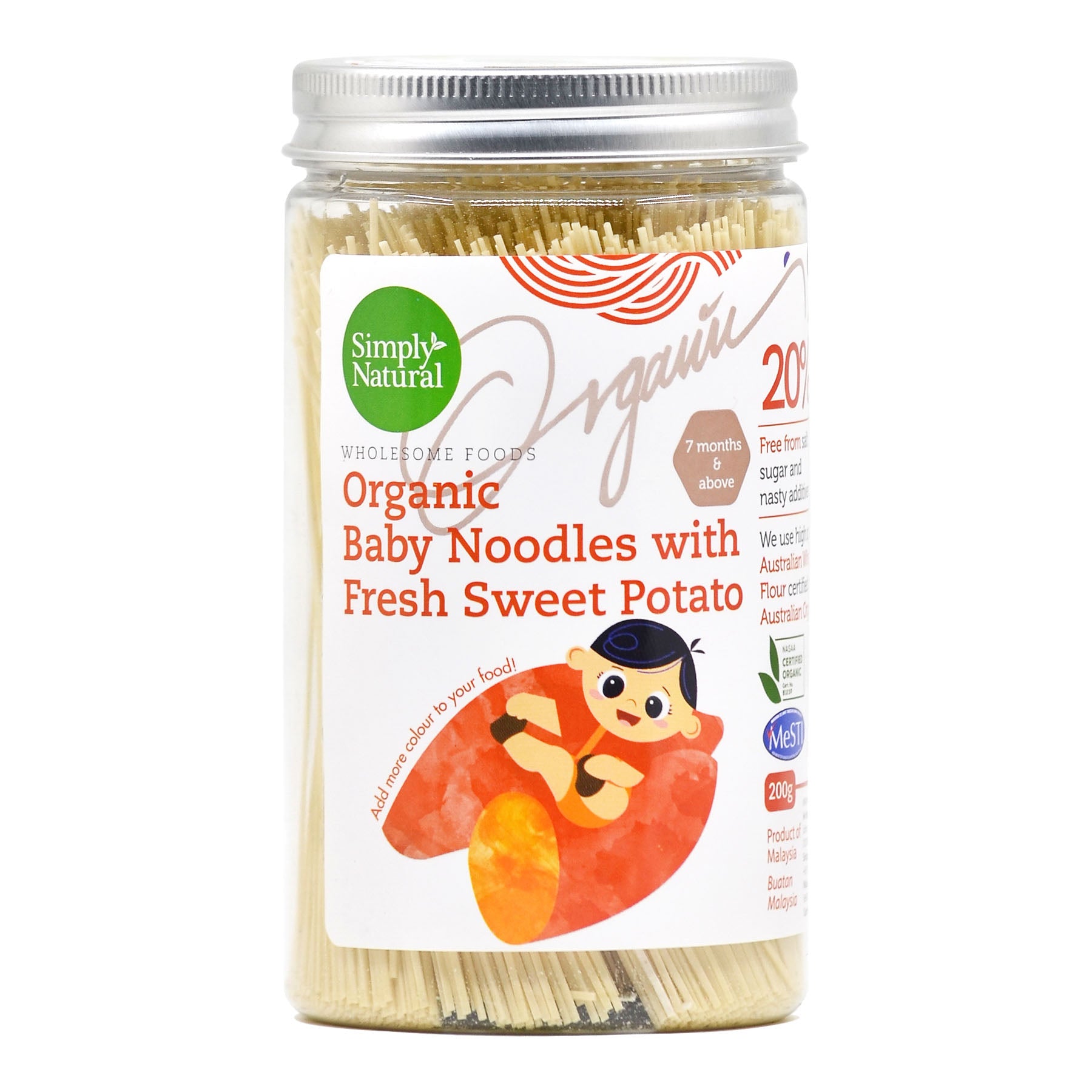 Simply Natural Organic Baby Noodles- Sweet Potato (200g)