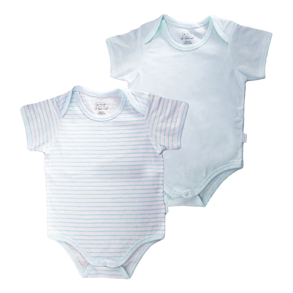 St. Patrick Overlap Romper Short Sleeves - Blue