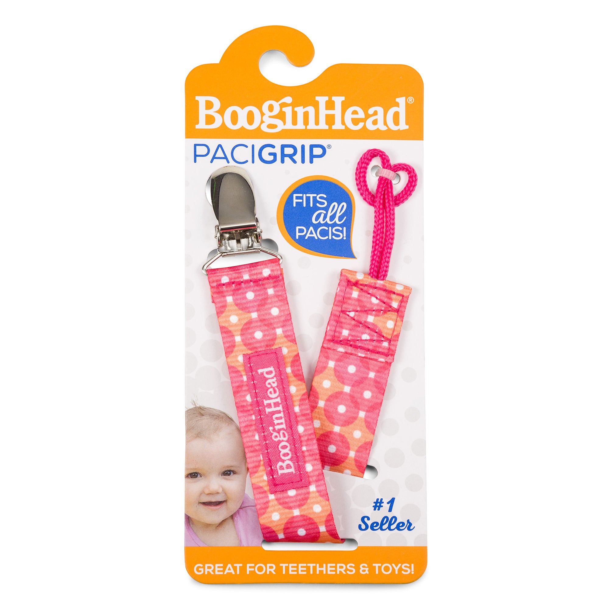 Booginhead Universal Pacifier Clip PaciGrip - Dottie