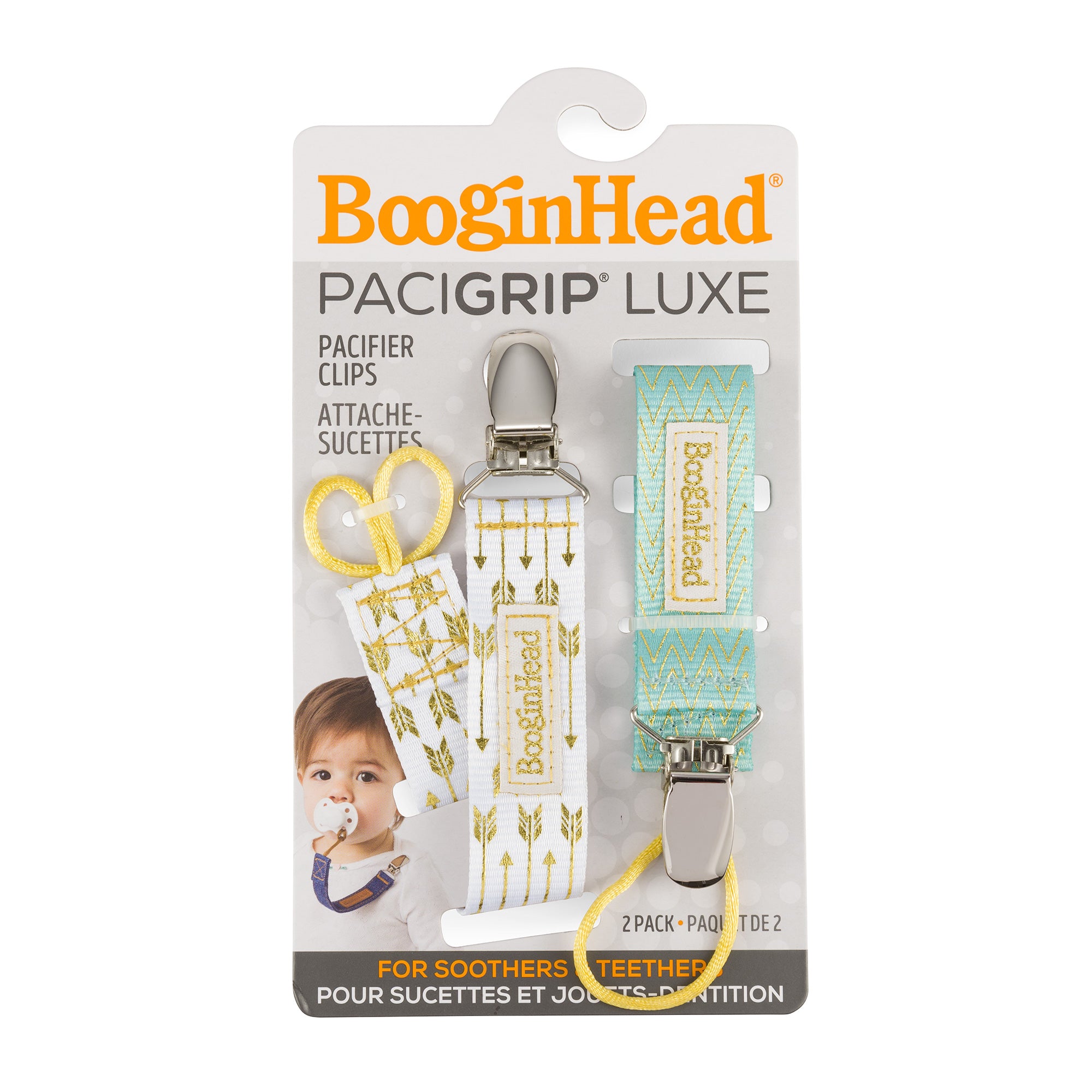 Booginhead PaciGrip 2 Pack Luxe - Metallic