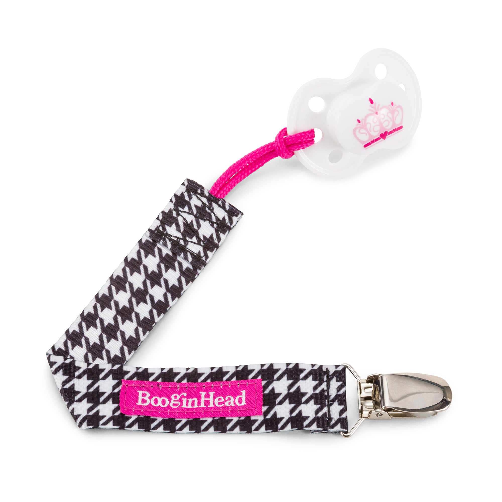 Booginhead Universal Pacifier Clip PaciGrip - Houndstooth