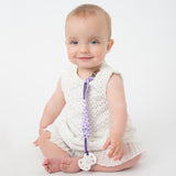 Booginhead Universal Pacifier Clip PaciGrip - Purple Daisy