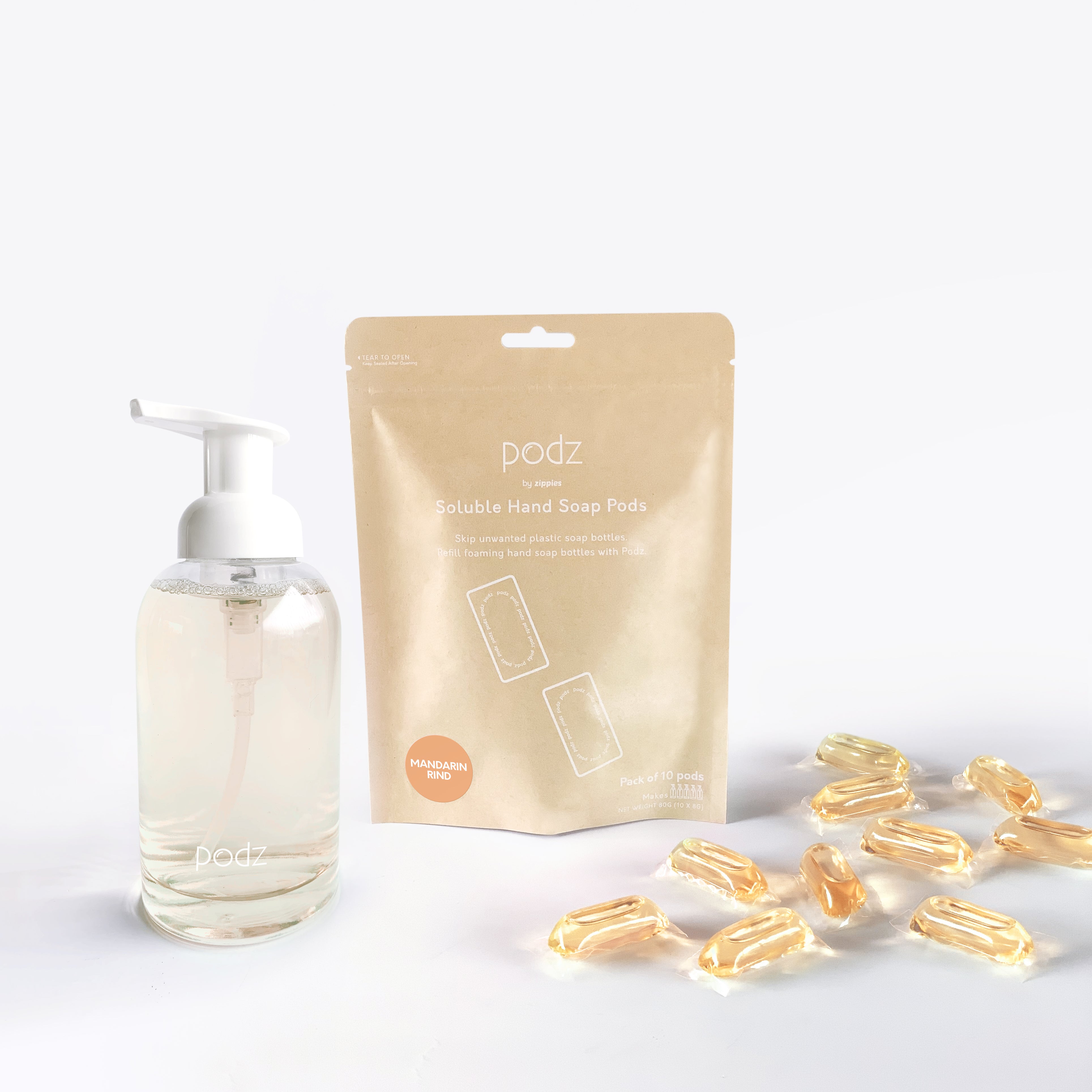 Zippies Podz Starter Kit: 1 Pouch of 10 Pods + Forever Bottle Bundle