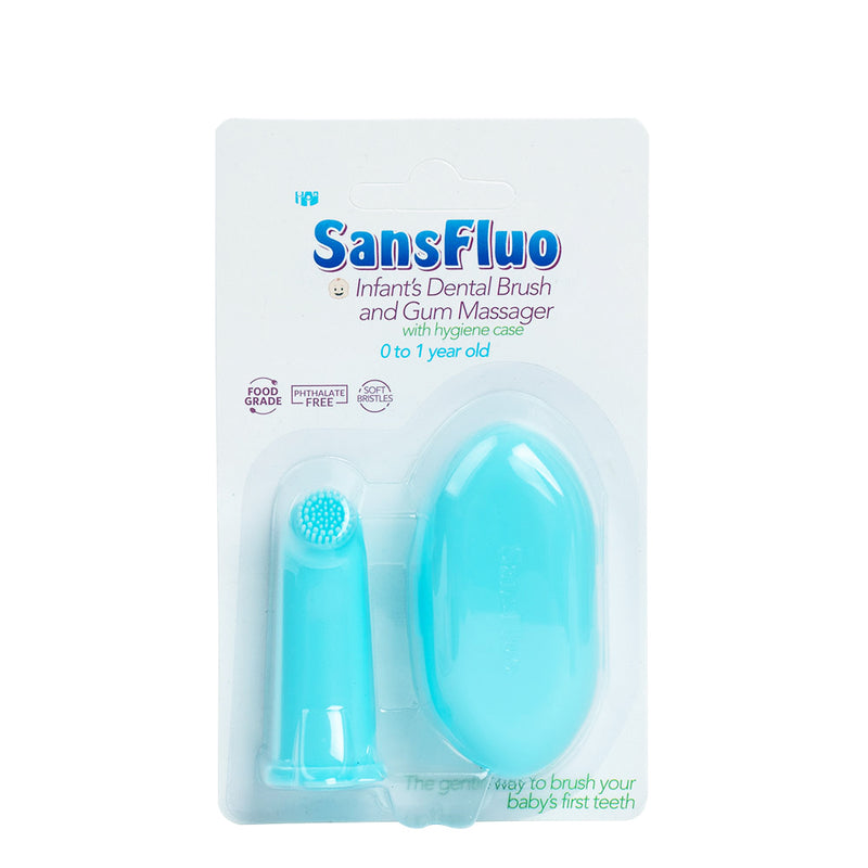 SansFluo Infant's Dental Brush and Gum Massager with Hygiene Case