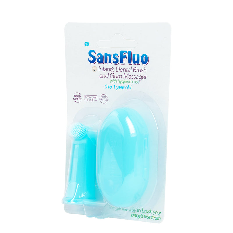 SansFluo Infant's Dental Brush and Gum Massager with Hygiene Case