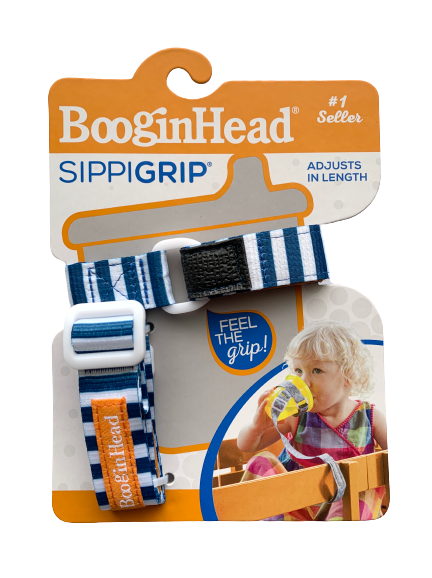 Booginhead SippiGrip for Cup, Bottle, & Toy Teether - Nautical Blue