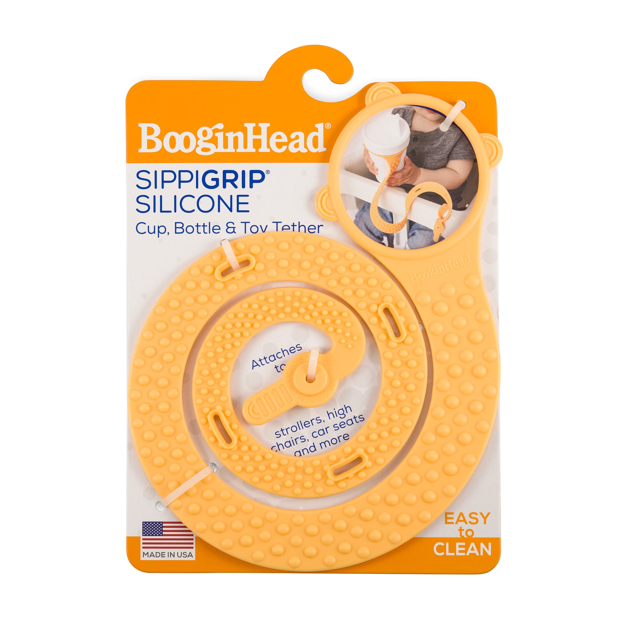 Booginhead SippiGrip Silicone Cup, Bottle & Toy Strap