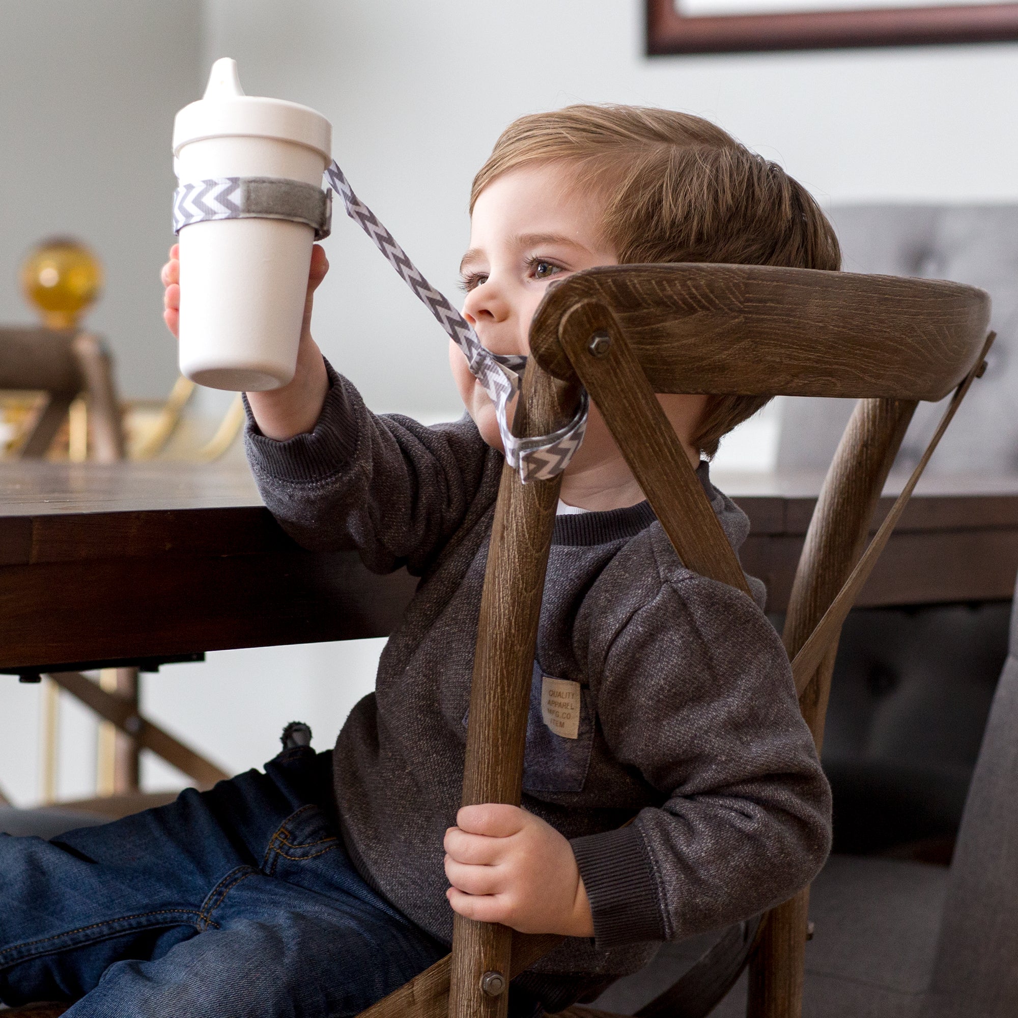 Booginhead SippiGrip for Cup, Bottle, & Toy Teether - Chevron