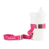 Booginhead SippiGrip for Cup, Bottle, & Toy Teether - Pink Polka Dot
