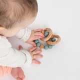 Booginhead Beaded Silicone & Wood Teether Rings