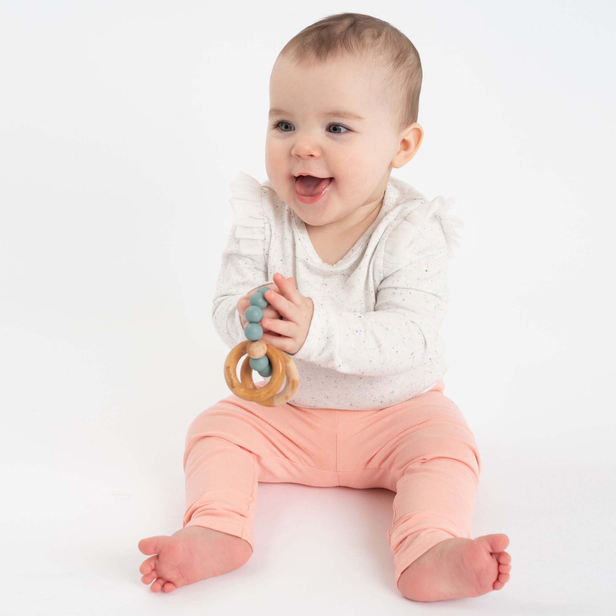 Booginhead Beaded Silicone & Wood Teether Rings