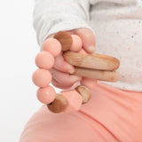 Booginhead Beaded Silicone & Wood Teether Rings