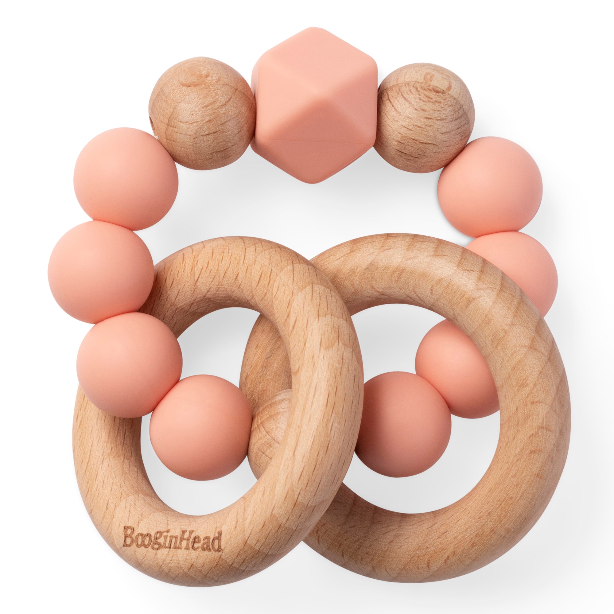 Booginhead Beaded Silicone & Wood Teether Rings
