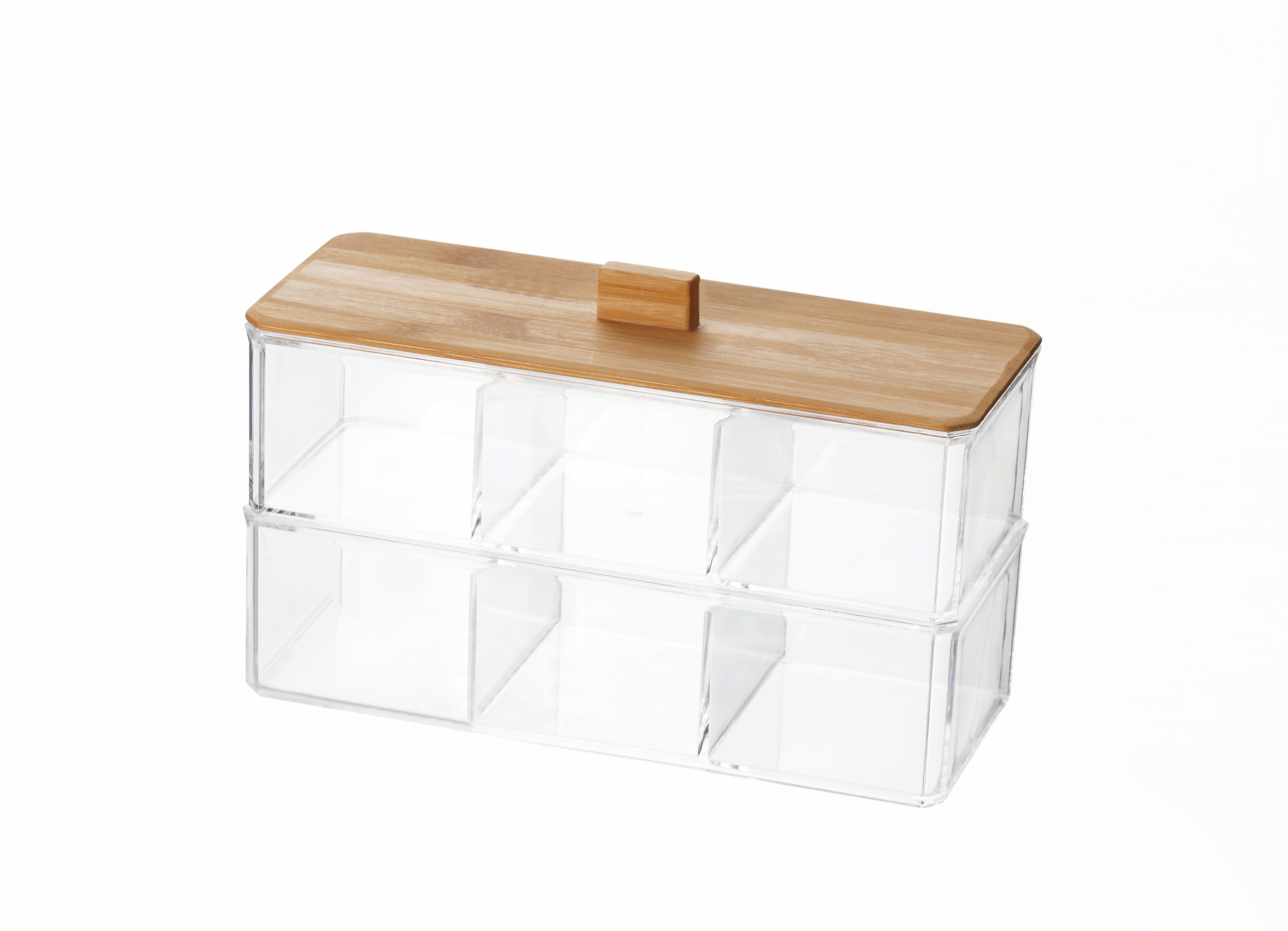 UrbanFinds 3 Divider Storage Box with Wood Cover