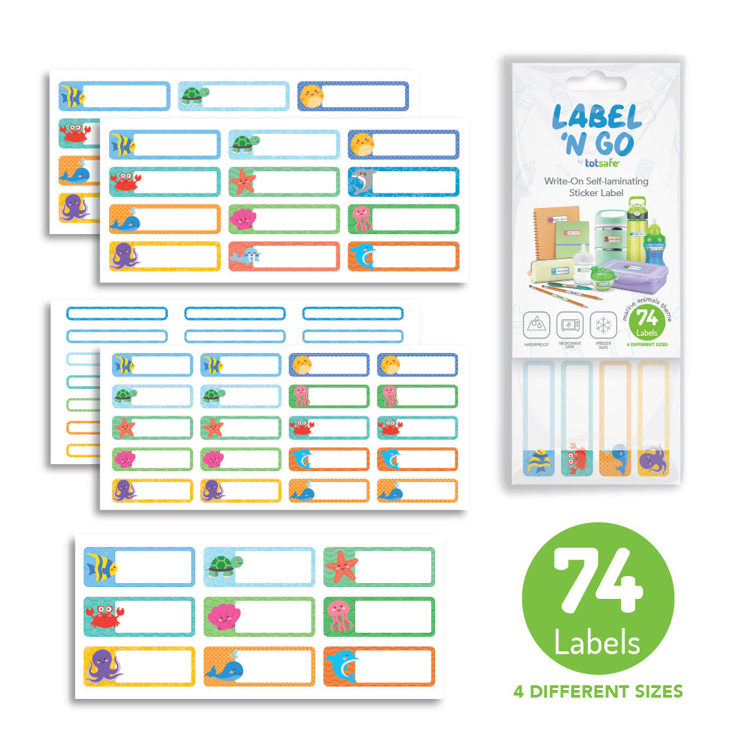 Totsafe Label N Go Write-On Self-Laminating Stickers