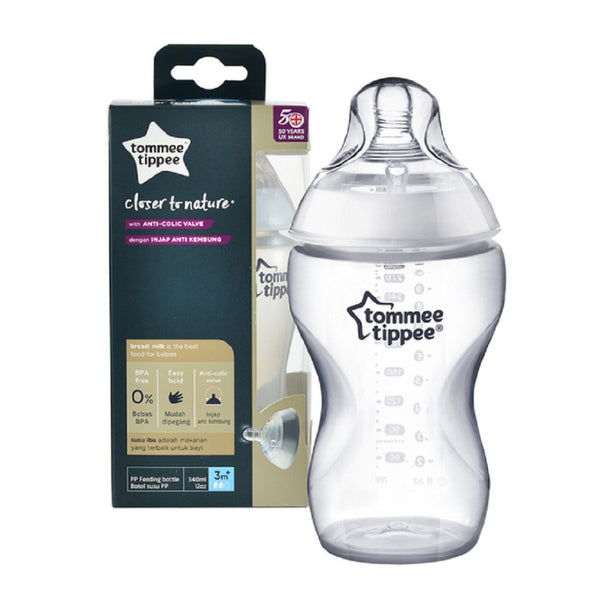 Tommee Tippee Closer to Nature Baby Bottle 340ml with Medium Flow  Anti-Colic Tea, Baby Bottles