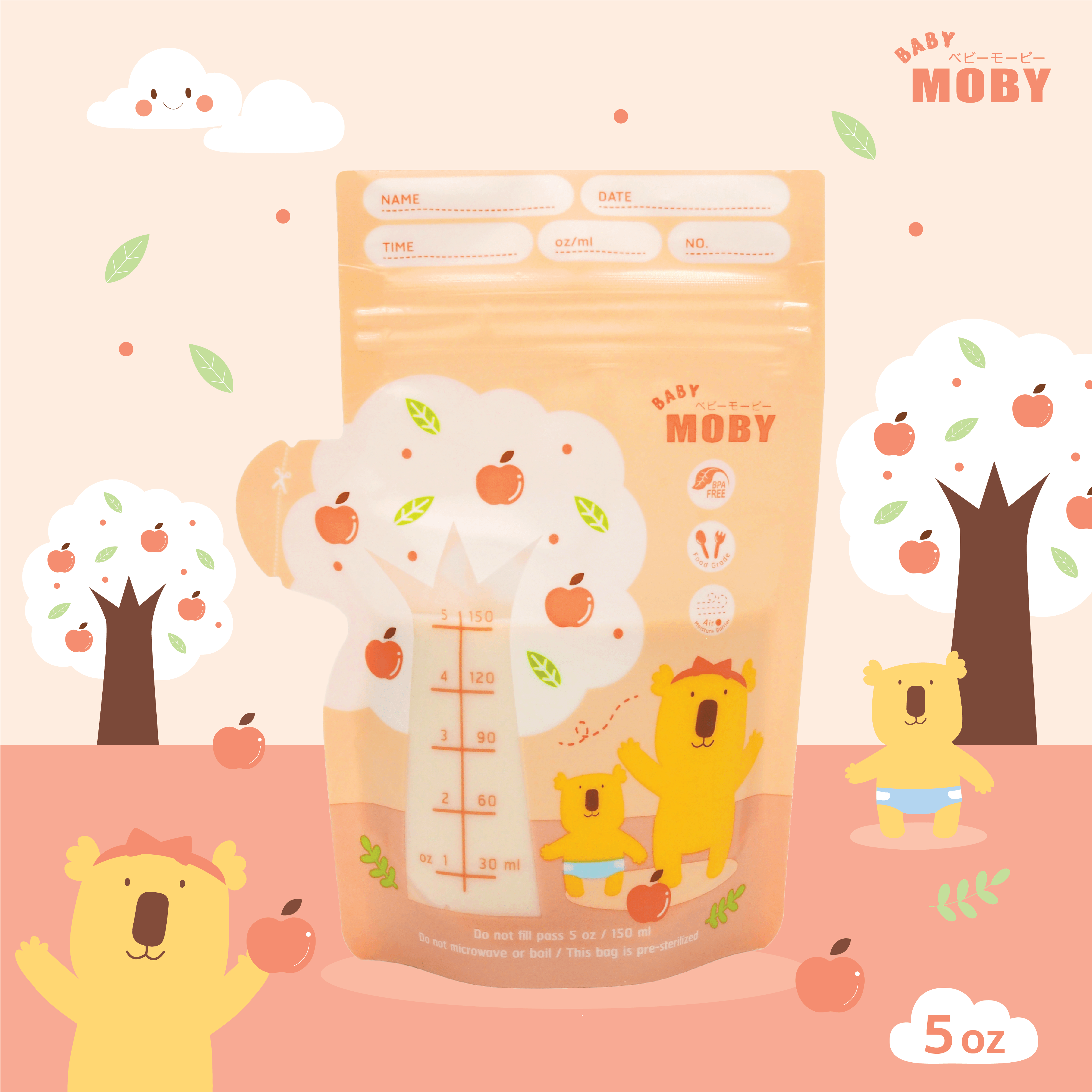 Baby Moby Breastmilk Storage Bags 5oz