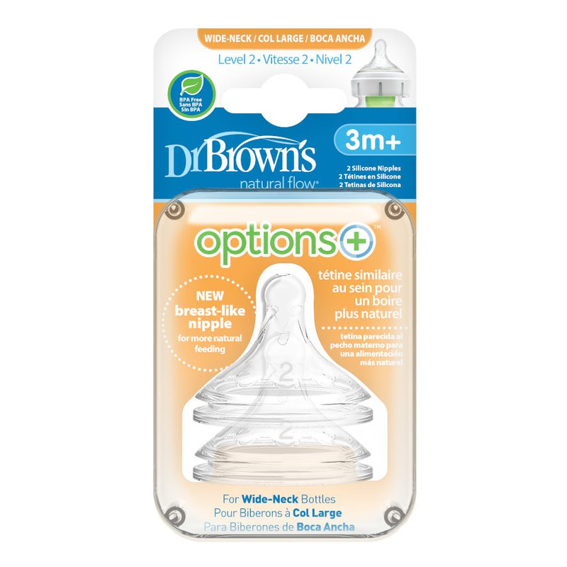 Dr. Brown's Options+ Wide Neck Baby Bottle Nipple