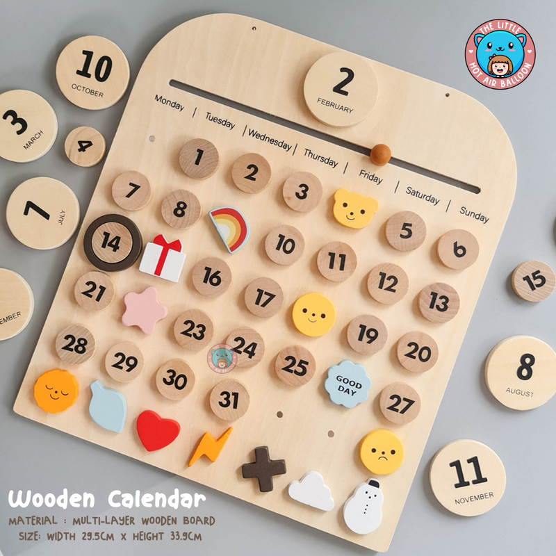 The Little Hot Air Balloon Wooden Calendar