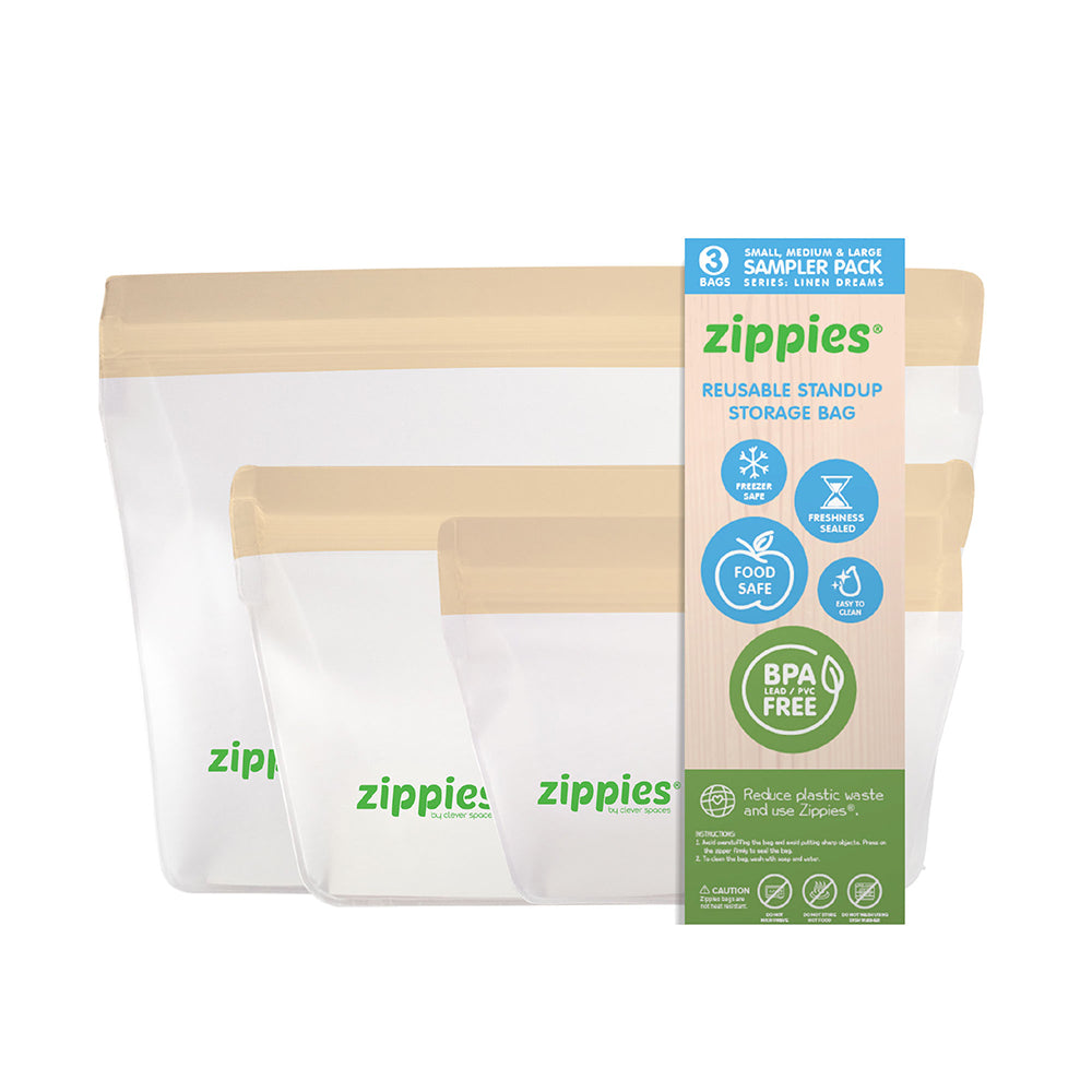 Zippies Linen Dreams Reusable Standup Bags