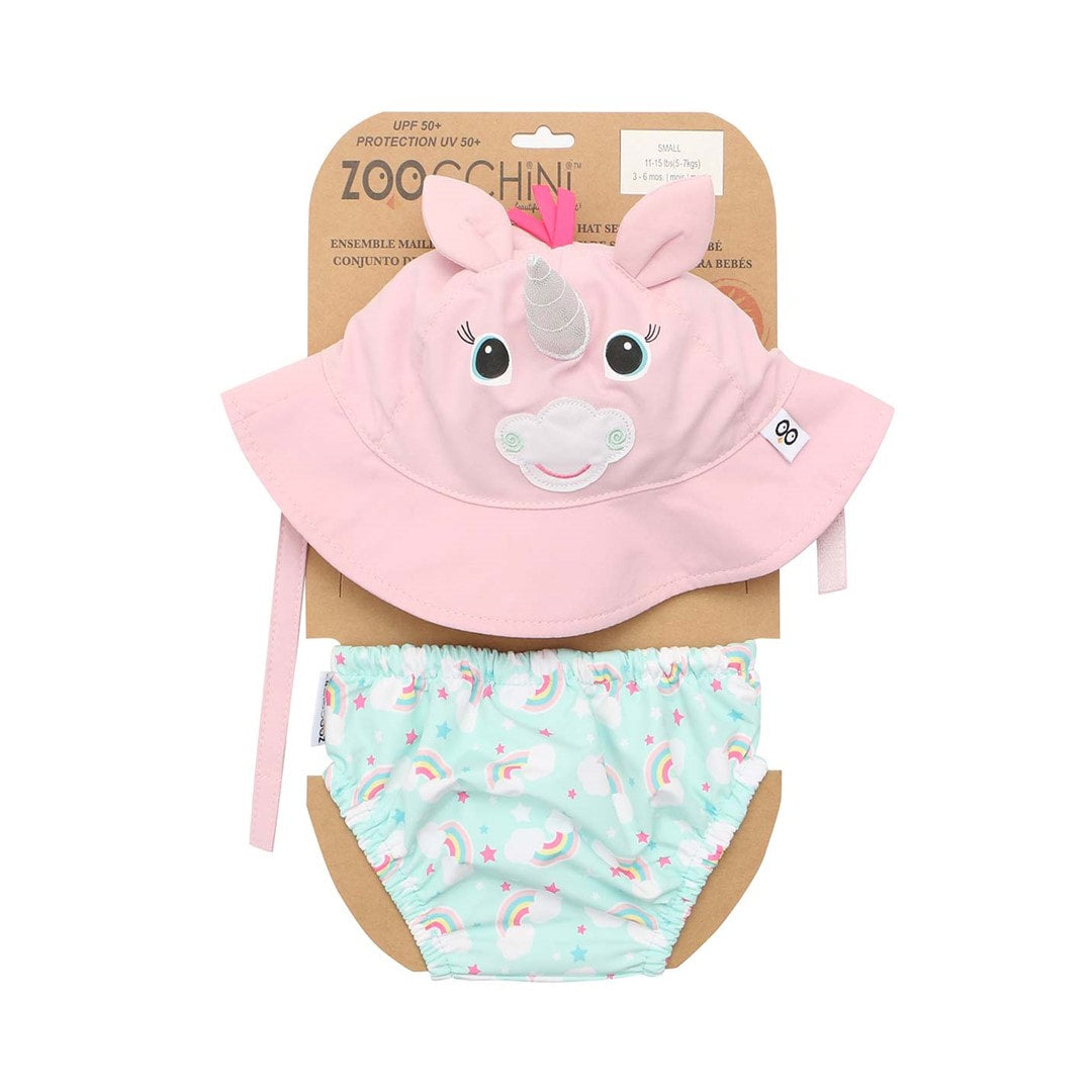 Zoocchini Baby UPF50 Swim Diaper & Sunhat Set