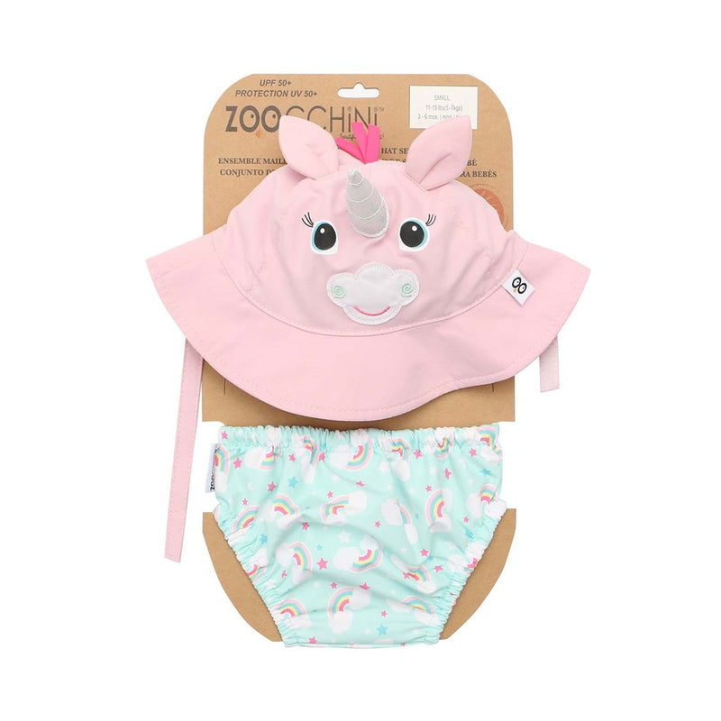 Zoocchini Baby UPF50 Swim Diaper & Sunhat Set