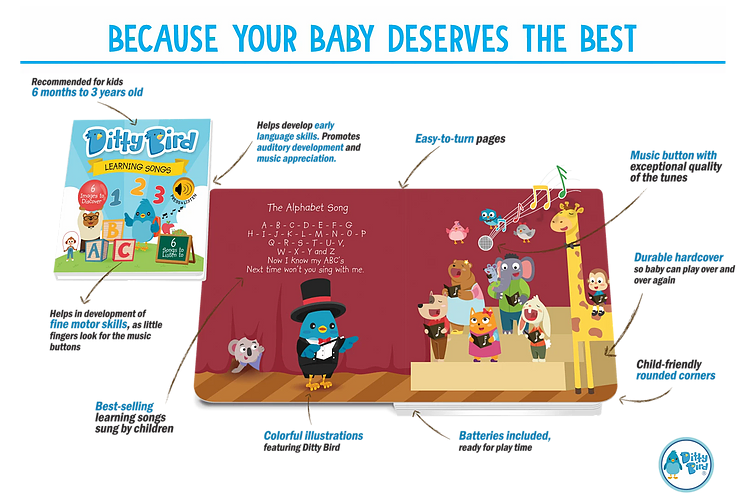 Ditty Bird Musical Book - Learning Songs