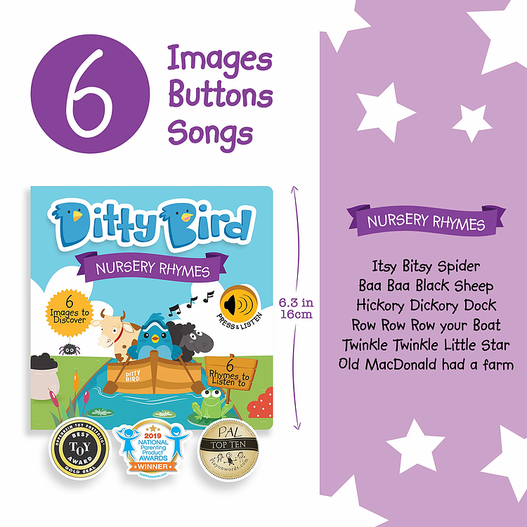 Ditty Bird Musical Book - Nursery Rhymes