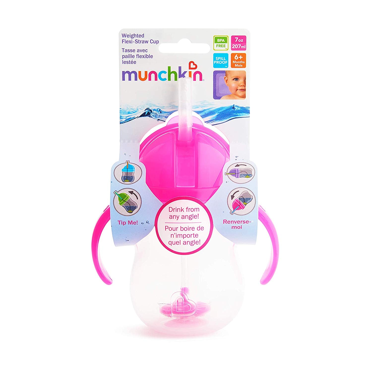 Munchkin Click Lock Weighted Flexi-Straw Cup – 7oz