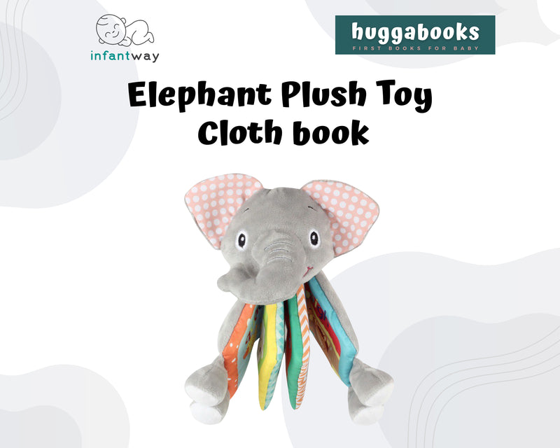 Infantway Huggabooks Elephant Plush Toy Cloth Book