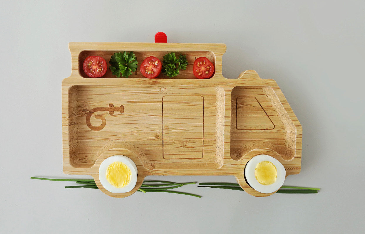 Bubbaboo Bamboo Fire Truck Suction Plate