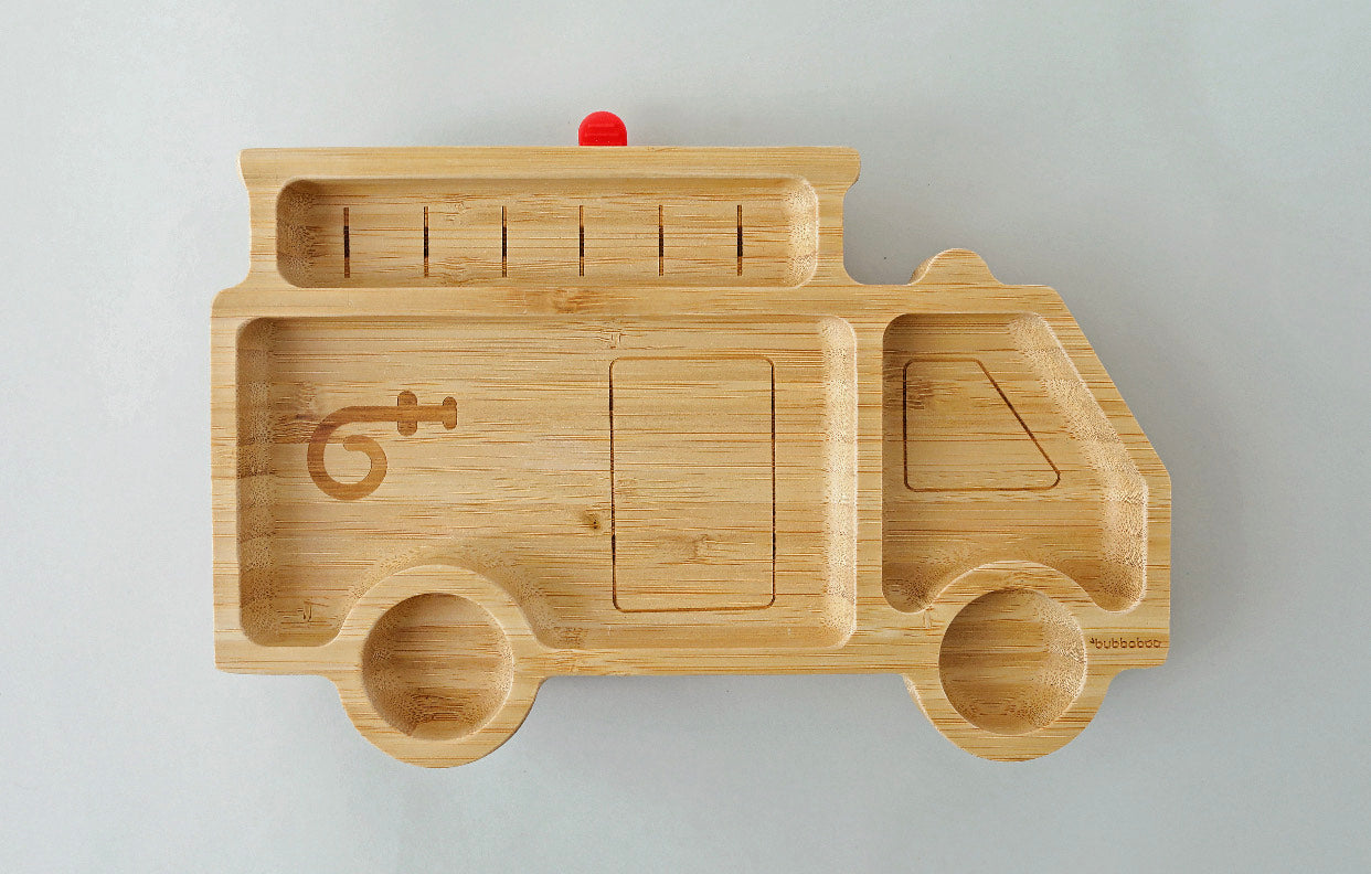 Bubbaboo Bamboo Fire Truck Suction Plate