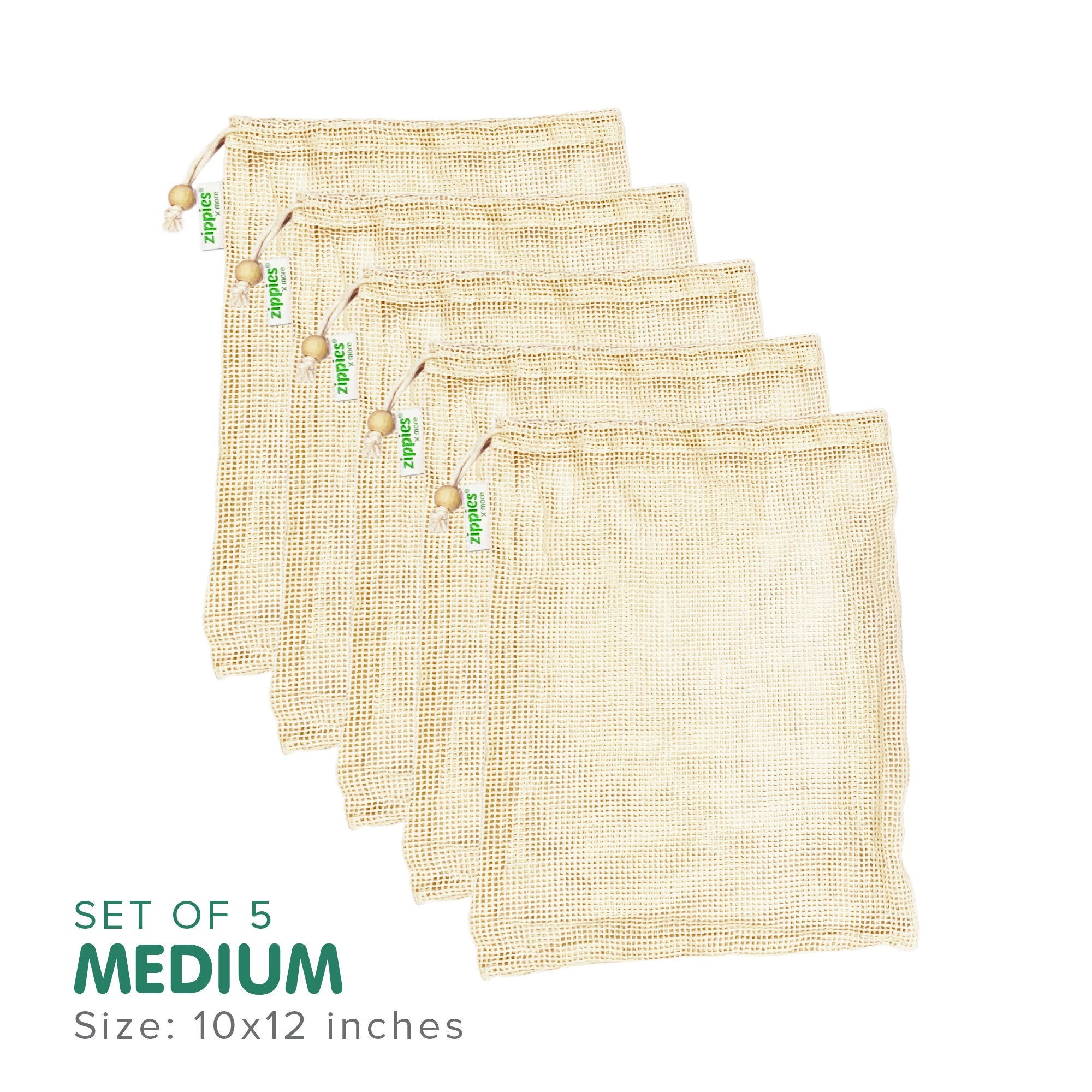 Zippies Cotton Mesh Bags (Set of 5)