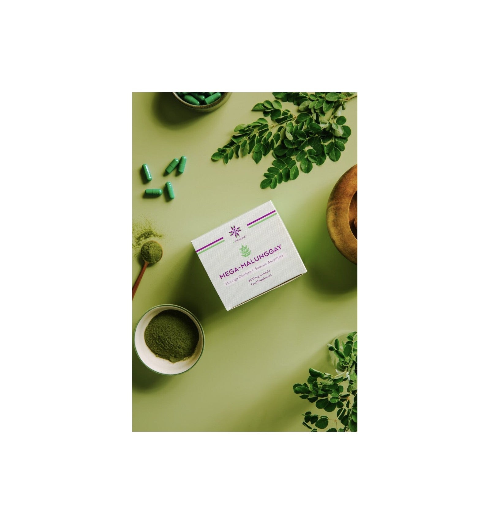 Mega-Malunggay Capsules (Moringa Oleifera + Sodium Ascorbate) - Mighty Baby PH