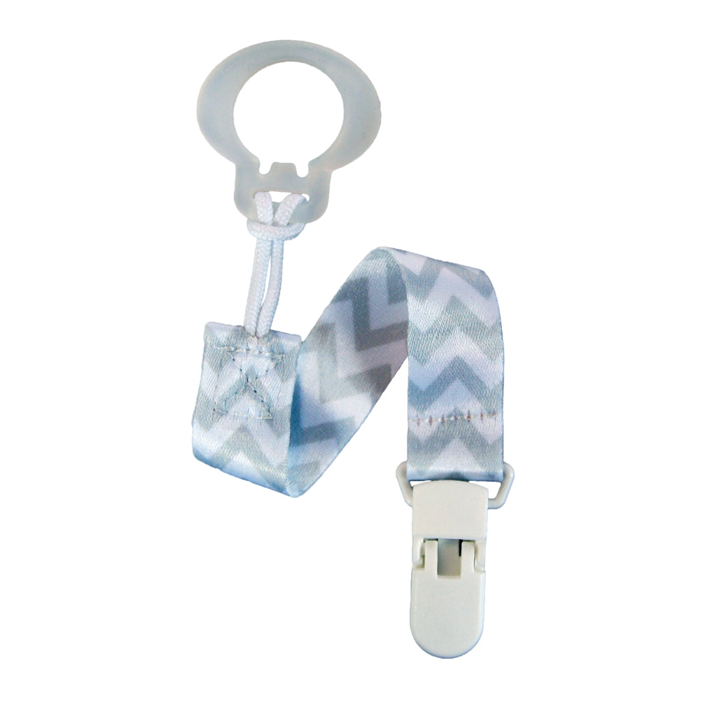RaZBaby Pacifier Holder – Grey Chevron