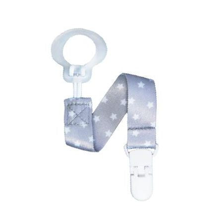 RaZBaby Pacifier Holder – Grey Stars
