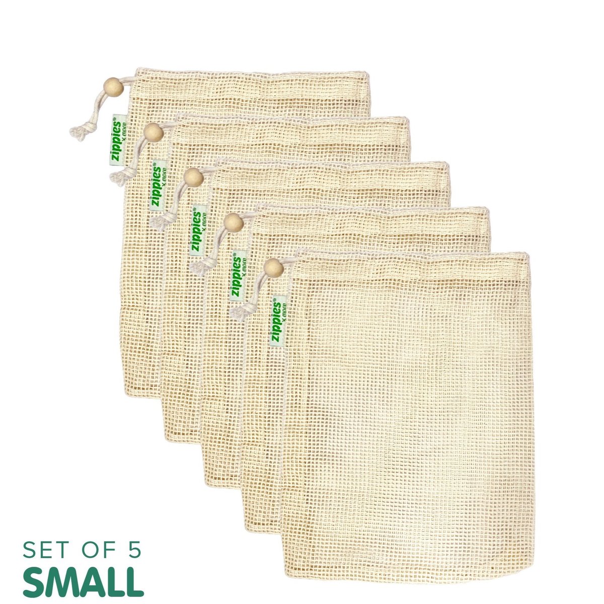 Zippies Cotton Mesh Bags (Set of 5)
