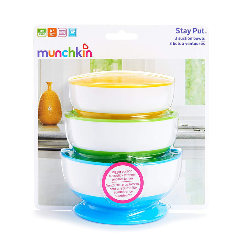 Munchkin Stay Put Suction Bowls (3-Pack)