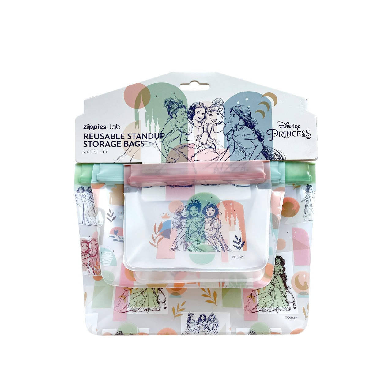 Zippies Lab Disney Princess Standup Storage Bag 3-pc Set