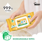 Baby Moby 99.9% Biodegradable Pure Water Wipes - 30 Sheets