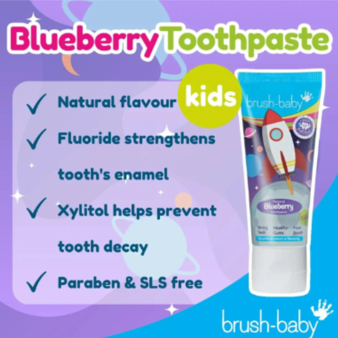 Brush-Baby Kids Rocket Natural Blueberry Toothpaste 50ml | Mighty Baby PH
