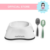 NumNum Baby Self-Feeding Starter Kit - Grey & Green with Bowl
