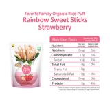 Farm to Baby Organic Rice Puffs Rainbow Sweet Sticks 20g - Strawberry