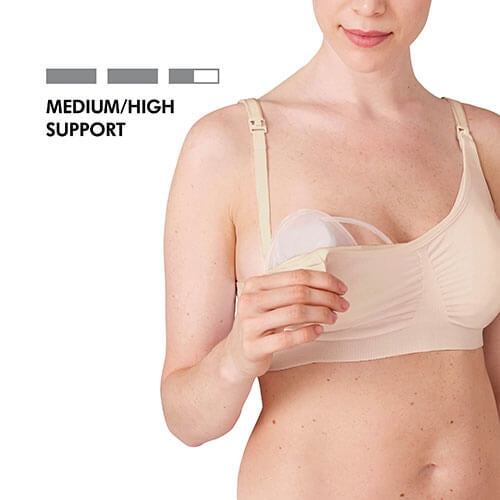Medela Hands Free Pumping Bustier | Easy Expressing Pumping Bra with  Adaptive Stretch for Perfect Fit | Black Small